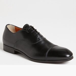 Santoni Men’s Salem Cap Toe Oxford Black size 10.5